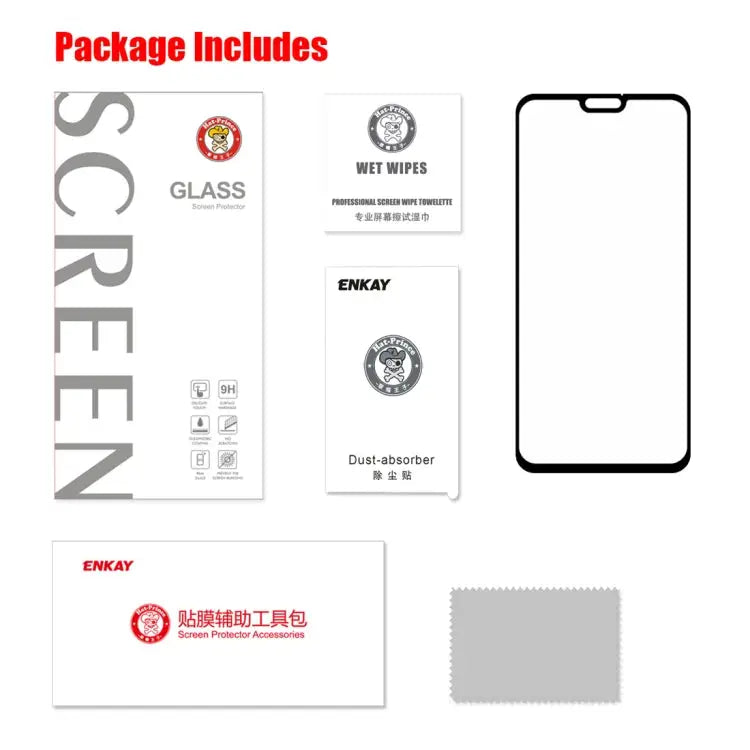 ENKAY Hat-prince Full Glue 0.26mm 9H 2.5D Tempered Glass Film for Huawei Honor 8X For Honor 8X (1 PC) - For Honor 8X (1