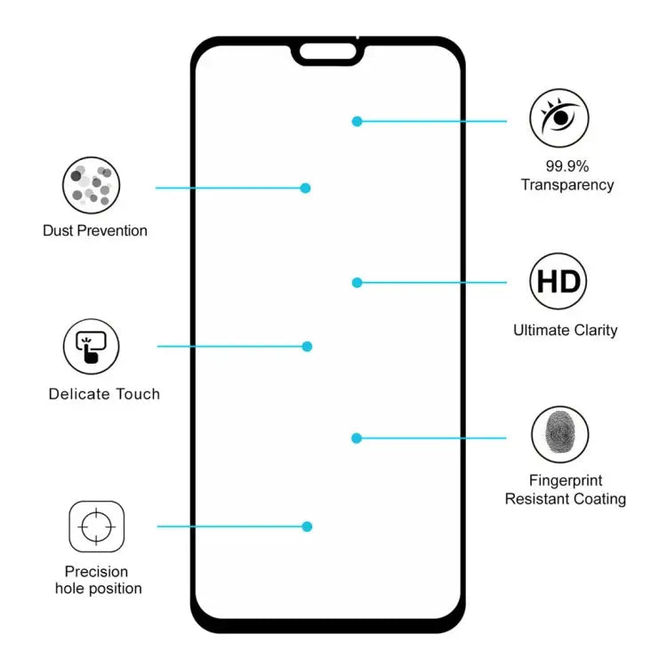 ENKAY Hat-prince Full Glue 0.26mm 9H 2.5D Tempered Glass Film for Huawei Honor 8X For Honor 8X (1 PC) - For Honor 8X (1