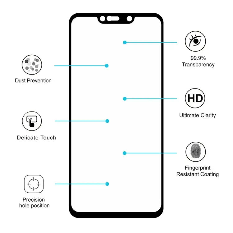 ENKAY Hat-prince Full Glue 0.26mm 9H 2.5D Tempered Glass Film for Huawei Mate 20 Lite For Huawei Mate 20 Lite (1 PC)