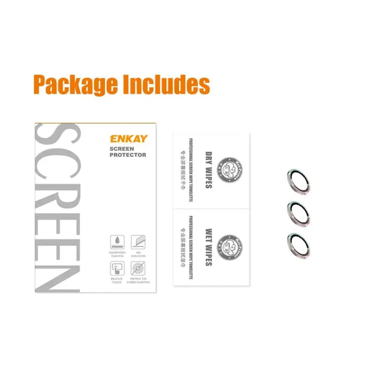 ENKAY Hat-Prince Glitter Rear Lens Aluminium Alloy Tempered Glass Film - Apple Accessories
