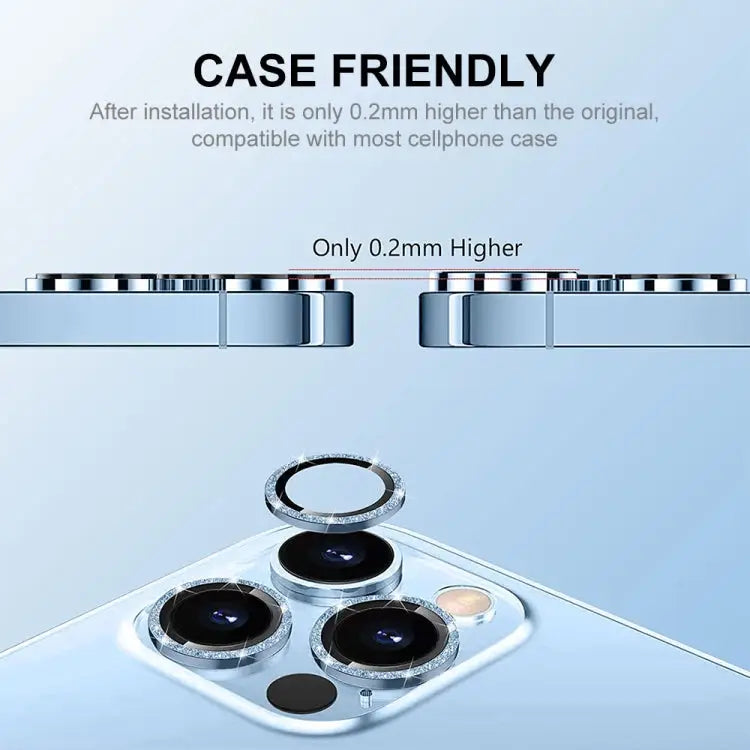 ENKAY Hat-Prince Glitter Rear Lens Aluminium Alloy Tempered Glass Film - Apple Accessories