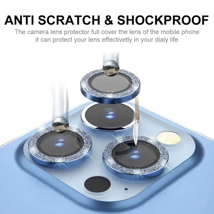 ENKAY Hat-Prince Glitter Rear Lens Aluminium Alloy Tempered Glass Film - Apple Accessories