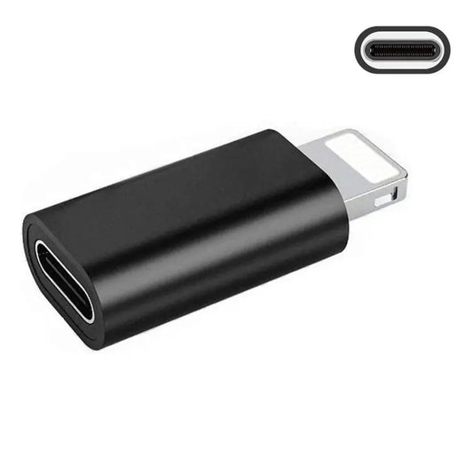 ENKAY Hat-Prince HC-6 Mini ABS USB-C / Type-C 3.1 to 8 Pin Port Connector Adapter(White) - Black / Black