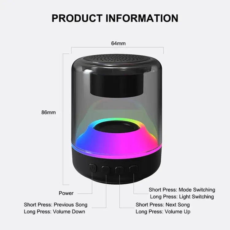 ENKAY Hat-Prince Portable RGB Light Wireless Bluetooth Speaker S L - Apple Accessories