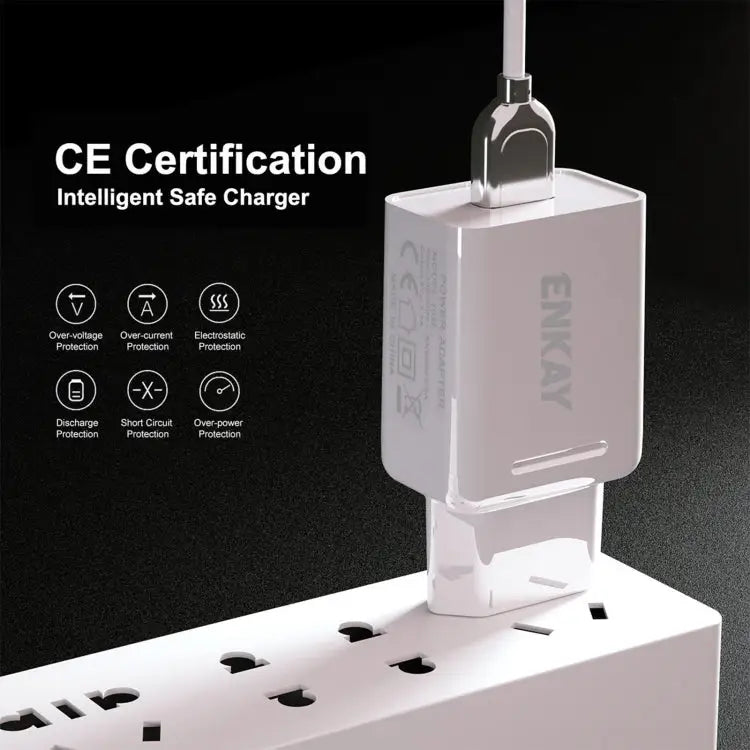 ENKAY Hat-Prince T006-1 18W USB QC 3.0 Fast Charging Travel Charger Power Adapter EU Plug