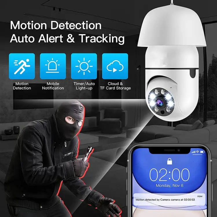 ESCAM 2.0MP 1080P Light Bulb WiFi Camera Support IR Night Vision / Motion Detection / Two-way Voice ESCAM - ESCAM