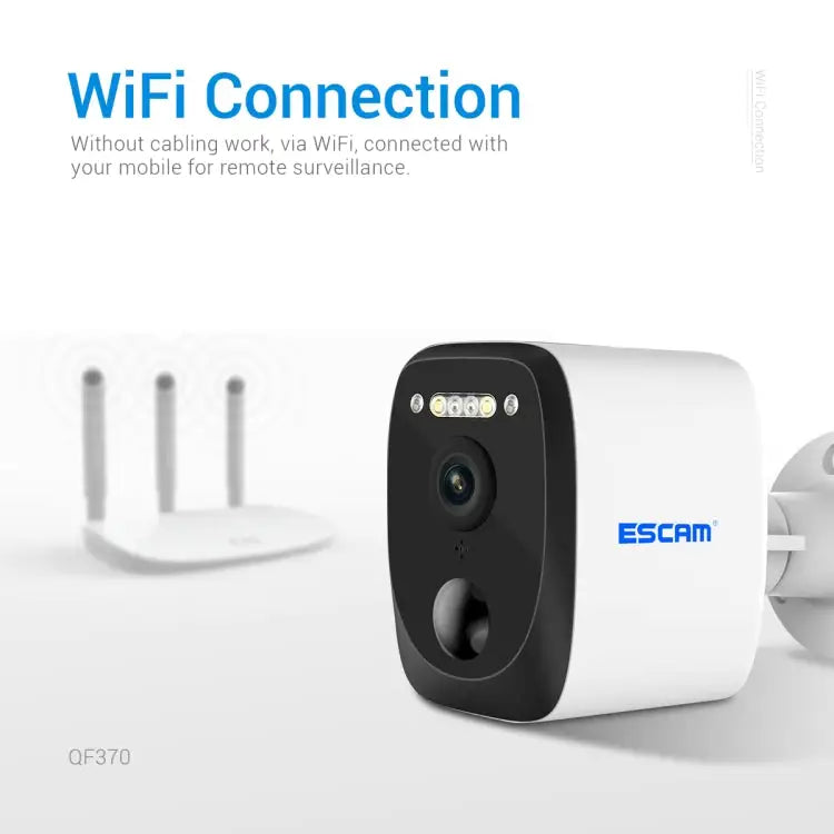 ESCAM QF370 3MP Cloud Storage PT WIFI Solar Panel IP Camera with PIR Alarm Support Night Vision & Two Way Audio - QF370