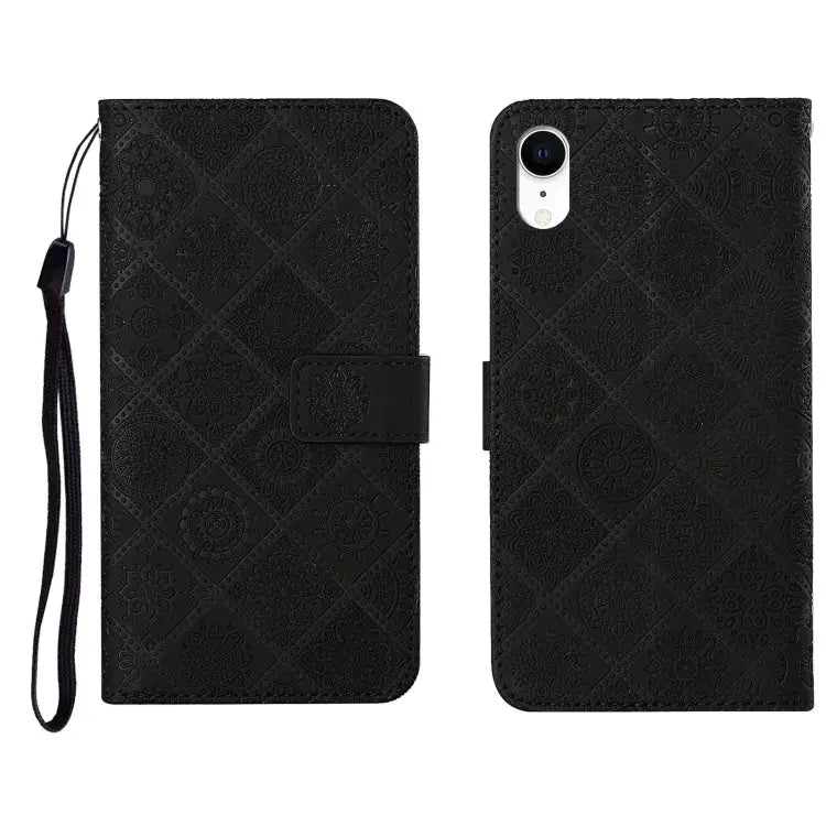 Ethnic Style Embossed Pattern Horizontal Flip Leather Case with Holder & Card Slots & Wallet & Lanyard For iPhone SE