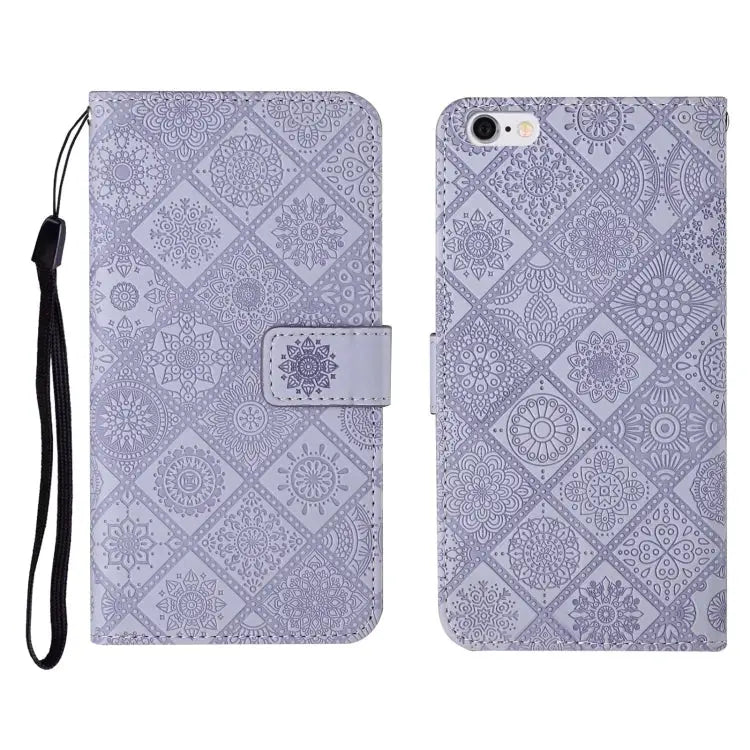 Ethnic Style Embossed Pattern Horizontal Flip Leather Case with Holder & Card Slots & Wallet & Lanyard For iPhone SE