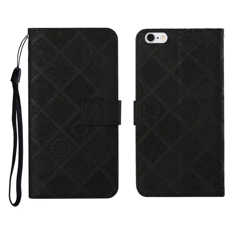 Ethnic Style Embossed Pattern Horizontal Flip Leather Case with Holder & Card Slots & Wallet & Lanyard For iPhone SE