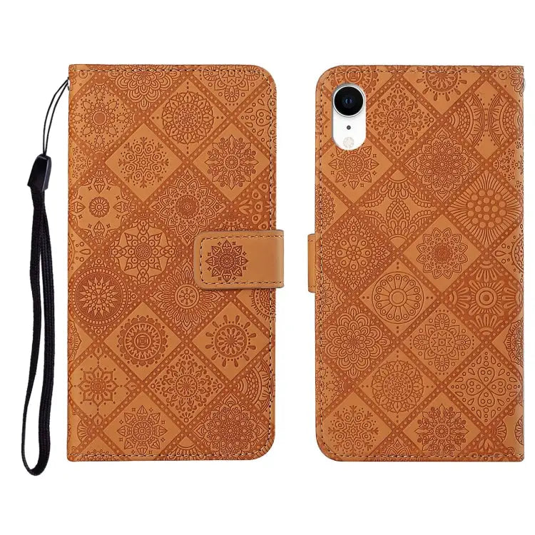 Ethnic Style Embossed Pattern Horizontal Flip Leather Case with Holder & Card Slots & Wallet & Lanyard For iPhone SE