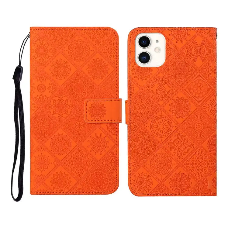Ethnic Style Embossed Pattern Horizontal Flip Leather Case with Holder & Card Slots & Wallet & Lanyard For iPhone 12