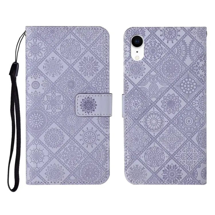Ethnic Style Embossed Pattern Horizontal Flip Leather Case with Holder & Card Slots & Wallet & Lanyard For iPhone SE