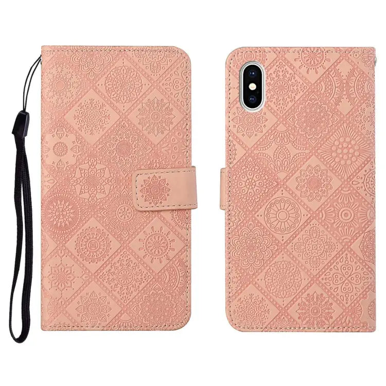 Ethnic Style Embossed Pattern Horizontal Flip Leather Case with Holder & Card Slots & Wallet & Lanyard For iPhone SE