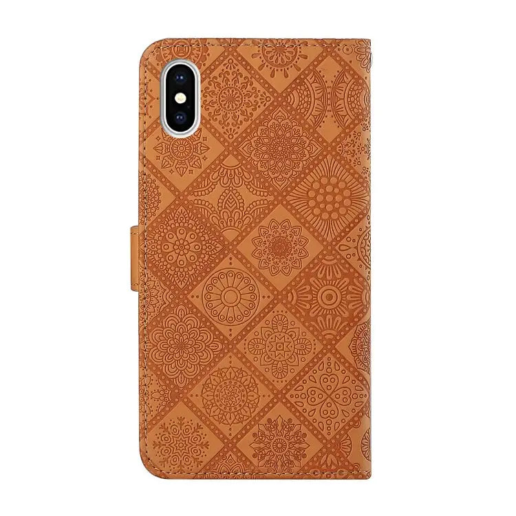 Ethnic Style Embossed Pattern Horizontal Flip Leather Case with Holder & Card Slots & Wallet & Lanyard For iPhone XS
