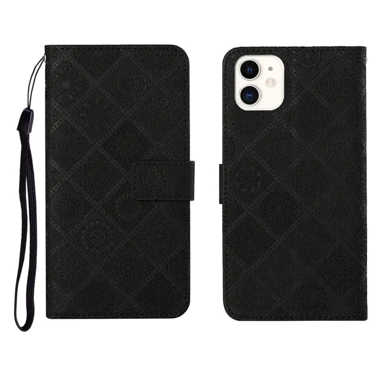 Ethnic Style Embossed Pattern Horizontal Flip Leather Case with Holder & Card Slots & Wallet & Lanyard For iPhone 11