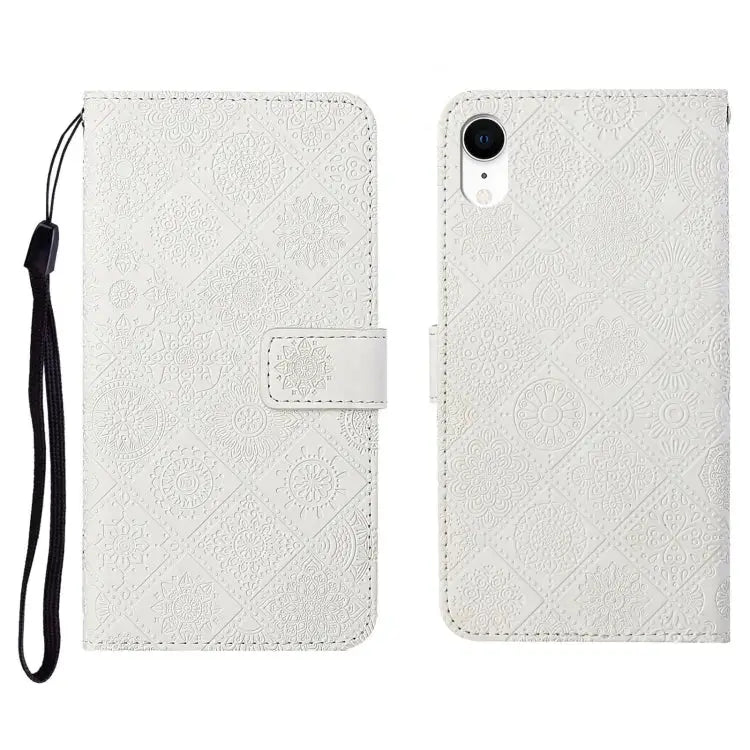 Ethnic Style Embossed Pattern Horizontal Flip Leather Case with Holder & Card Slots & Wallet & Lanyard For iPhone SE