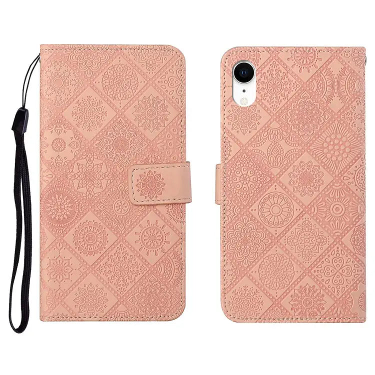 Ethnic Style Embossed Pattern Horizontal Flip Leather Case with Holder & Card Slots & Wallet & Lanyard For iPhone SE