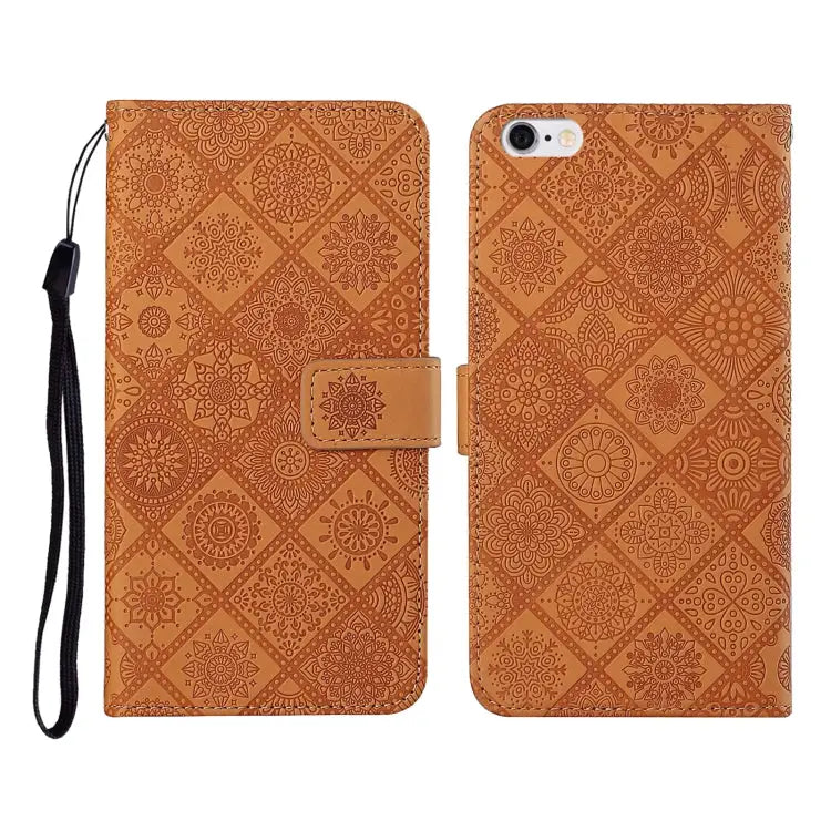 Ethnic Style Embossed Pattern Horizontal Flip Leather Case with Holder & Card Slots & Wallet & Lanyard For iPhone SE