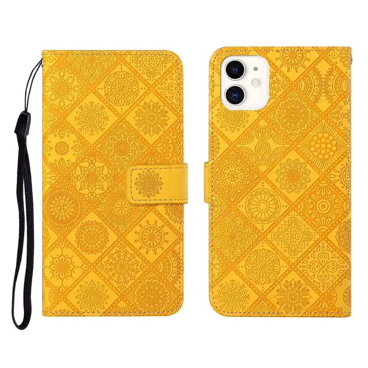Ethnic Style Embossed Pattern Horizontal Flip Leather Case with Holder & Card Slots & Wallet & Lanyard For iPhone 12