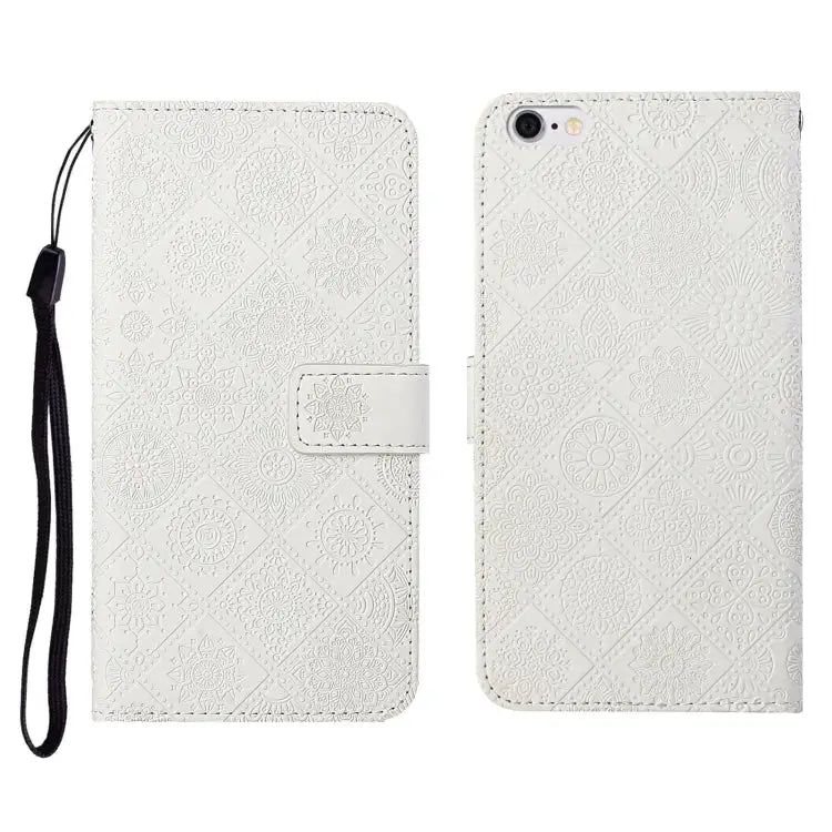 Ethnic Style Embossed Pattern Horizontal Flip Leather Case with Holder & Card Slots & Wallet & Lanyard For iPhone SE