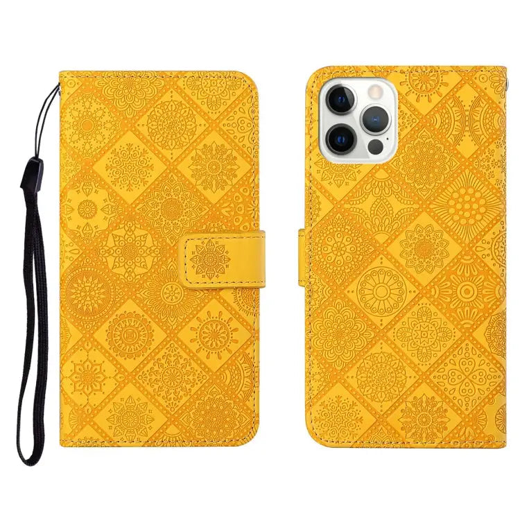 Ethnic Style Embossed Pattern Horizontal Flip Leather Case with Holder & Card Slots & Wallet & Lanyard For iPhone 12
