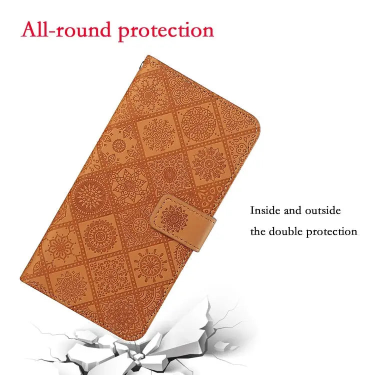 Ethnic Style Embossed Pattern Leather Phone Case For iPhone 13 For iPhone 13 Pro For iPhone 13 Pro Max - Apple