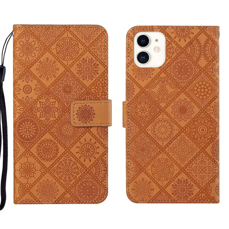 Ethnic Style Embossed Pattern Leather Phone Case For iPhone 13 For iPhone 13 Pro For iPhone 13 Pro Max - For iPhone 13