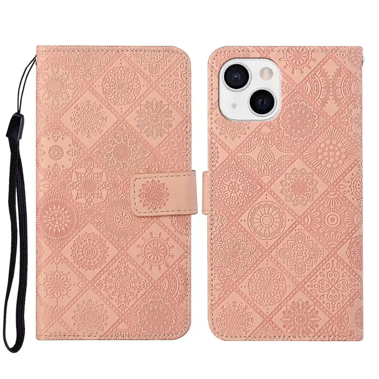 Ethnic Style Embossed Pattern Leather Phone Case For iPhone 15 Pro For iPhone 15 Plus For iPhone 15 - For iPhone 15