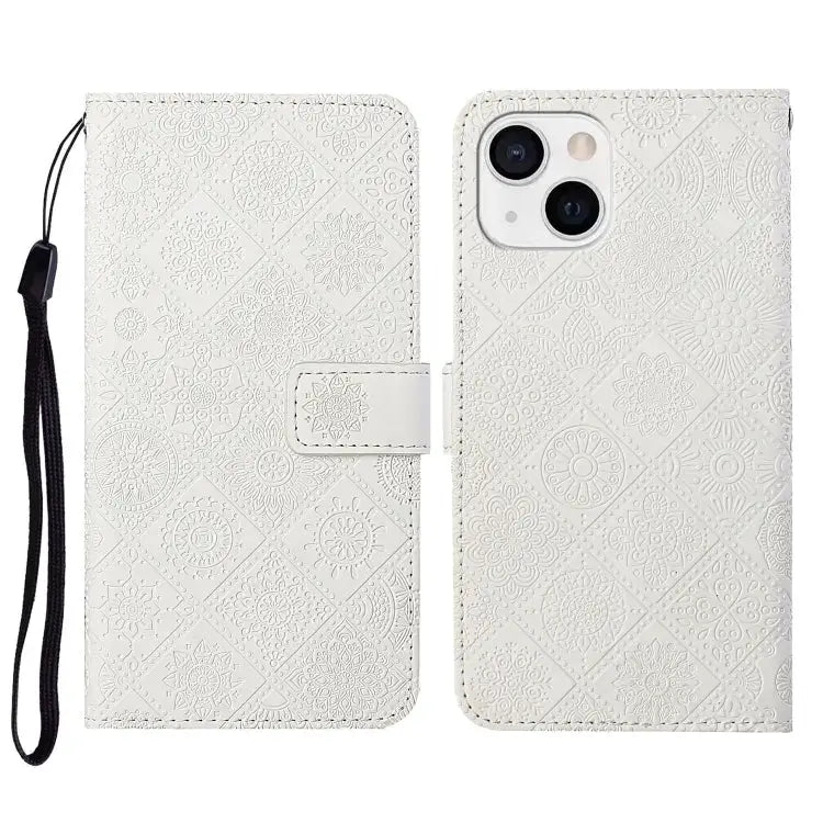 Ethnic Style Embossed Pattern Leather Phone Case For iPhone 15 Pro For iPhone 15 Plus For iPhone 15 - For iPhone 15