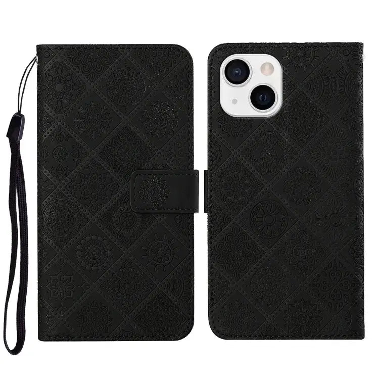 Ethnic Style Embossed Pattern Leather Phone Case For iPhone 15 Pro For iPhone 15 Plus For iPhone 15 - For iPhone 15