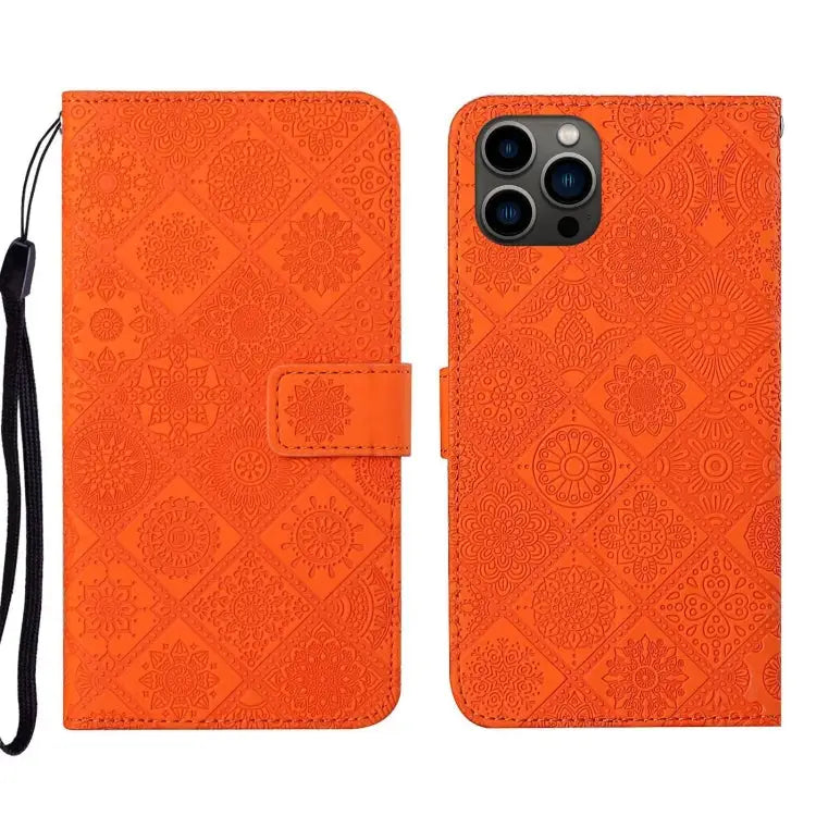 Ethnic Style Embossed Pattern Leather Phone Case For iPhone 16e For iPhone 16 Pro Max For iPhone 16 Pro - For iPhone 16