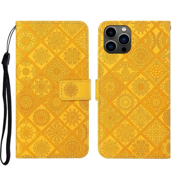 Ethnic Style Embossed Pattern Leather Phone Case For iPhone 16e For iPhone 16 Pro Max For iPhone 16 Pro - For iPhone 16