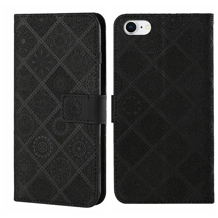 Ethnic Style Embossed Pattern Leather Phone Case For iPhone 16e For iPhone 16 Pro Max For iPhone 16 Pro - For iPhone