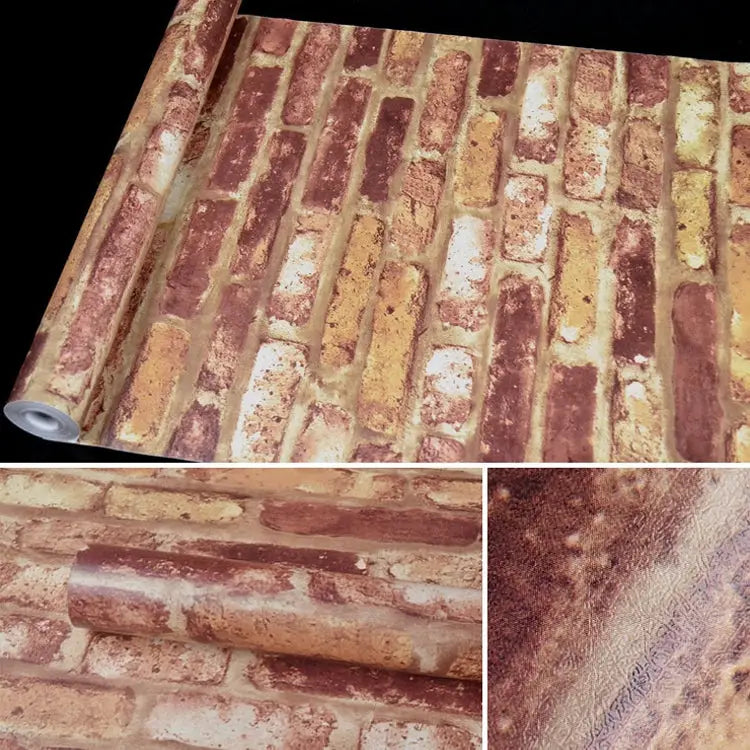 European Brick Creative 3D Stone Brick Decoration Wallpaper Stickers Bedroom Living Room Wall Waterproof Wallpaper Roll