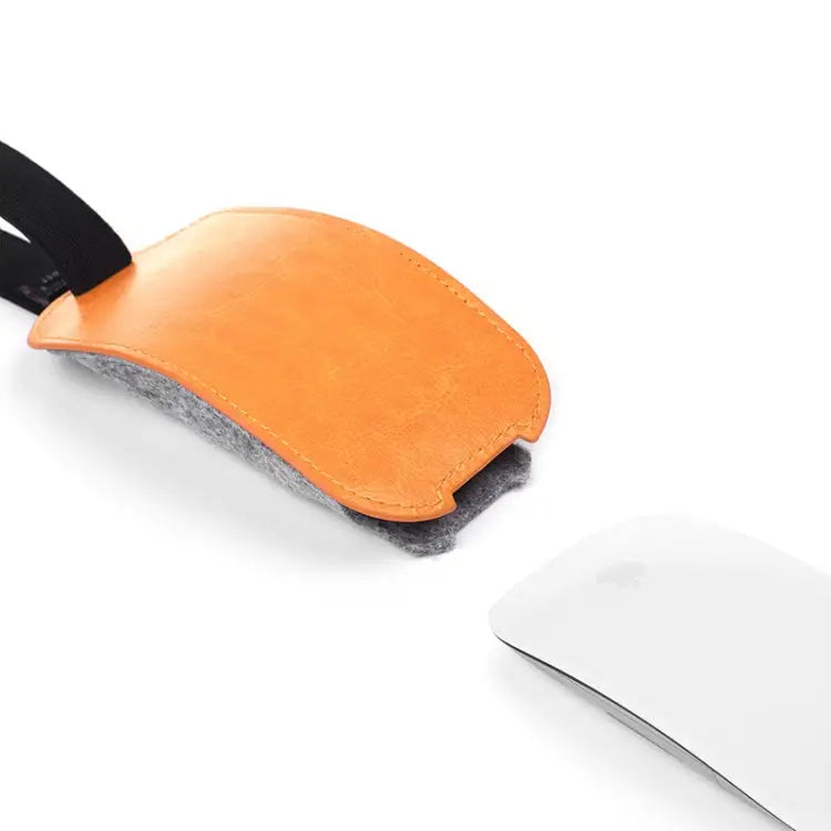 European Style Elastic PU Leather Fur Felt Mouse Storage Bag for Apple Magic Mouse 2 European Style - European Style