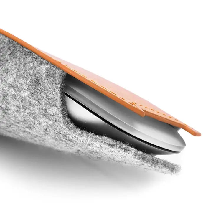 European Style Elastic PU Leather Fur Felt Mouse Storage Bag for Apple Magic Mouse 2 European Style - European Style