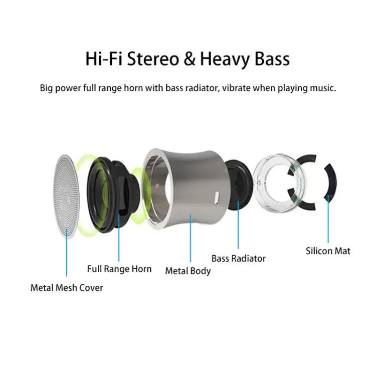 EWA A104 Bluetooth Speaker MP3 Player Portable Speaker Metallic USB Input MP3 Player Stereo Multimedia Speaker - Apple
