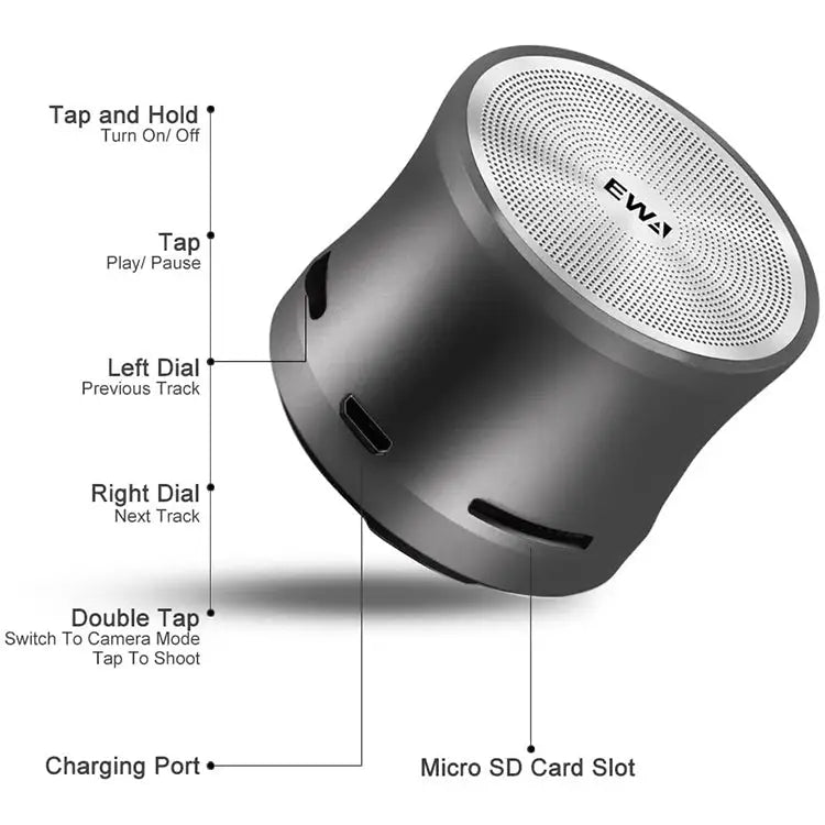 EWA A109M Portable Bluetooth Speaker Wireless Heavy Bass Bomm Box Subwoofer Phone Call Surround Sound Bluetooth Shower