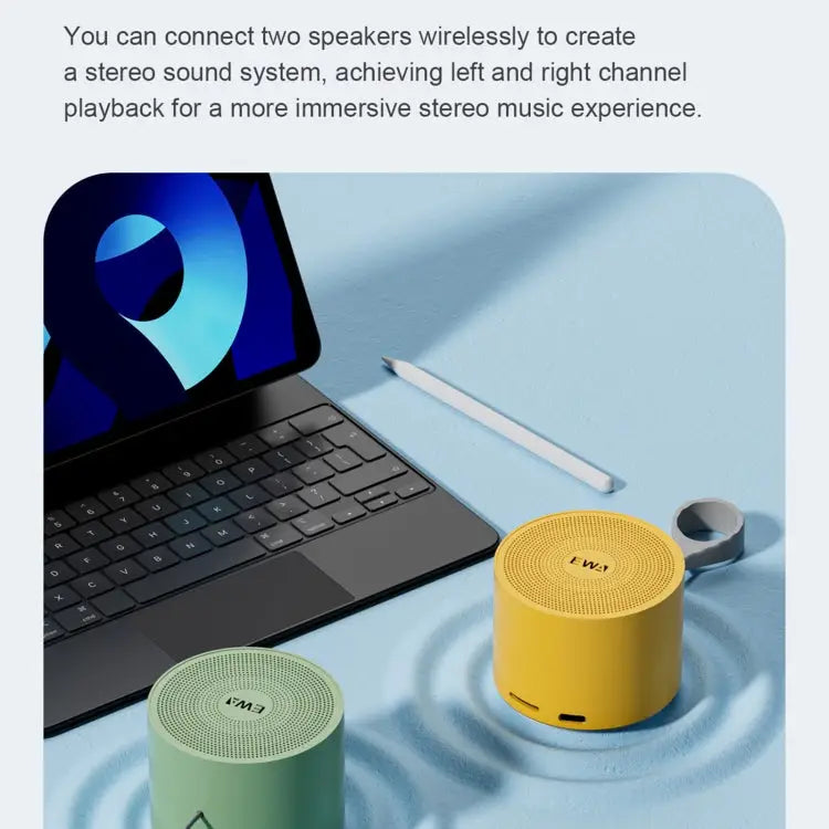 EWA A129 Mini Bluetooth 5.0 Bass Radiator Metal Speaker - Apple Accessories