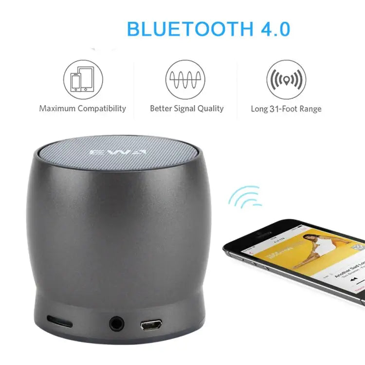 EWA A150 Portable Mini Bluetooth Speaker Wireless Hifi Stereo Strong Bass Music Boom Box Metal Subwoofer Support Micro