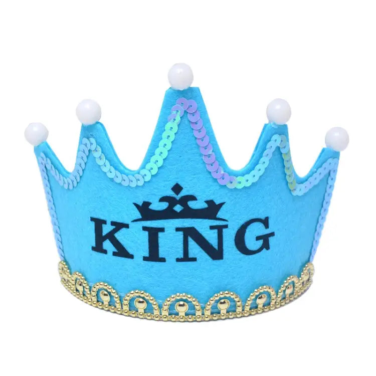 Exquisite Non-woven Fabric Children Birthday Party LED Luminous Hairband Decorative Hat Size: 12*10.5cm Random Color