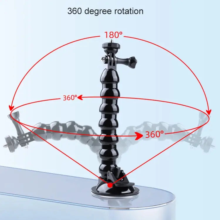 Extended Suction Cup Jaws Flex Clamp Mount with Cold Shoe Phone Clamp Extended Suction Cup Mount with Cold Shoe Phone