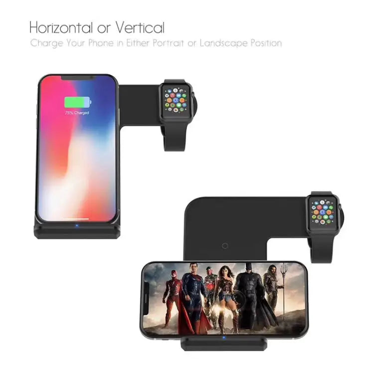 F11 Vertical Magnetic Wireless Charger for QI Charging Standard Mobile Phones & Apple Watch Series - Black