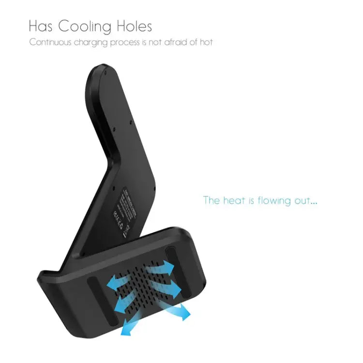 F11 Vertical Magnetic Wireless Charger for QI Charging Standard Mobile Phones & Apple Watch Series - Black