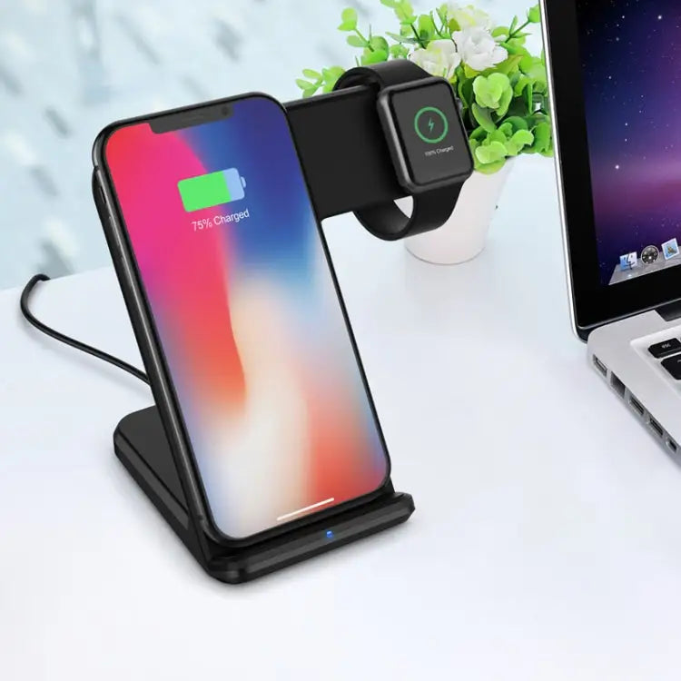 F11 Vertical Magnetic Wireless Charger for QI Charging Standard Mobile Phones & Apple Watch Series - Black