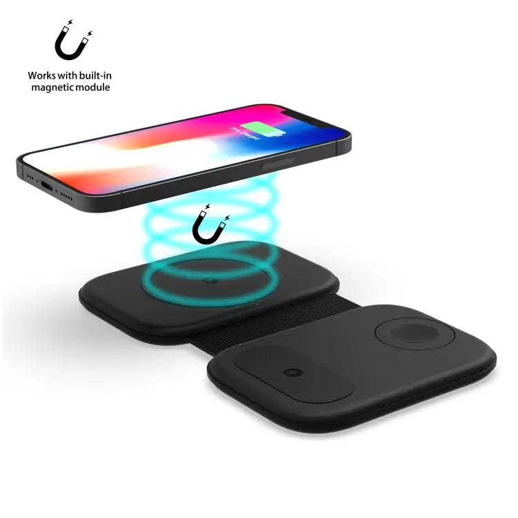 F20 3 in 1 15W Multi-function Magnetic Folding Wireless Charger for iPhone Series & Apple Watches & AirPods - F20