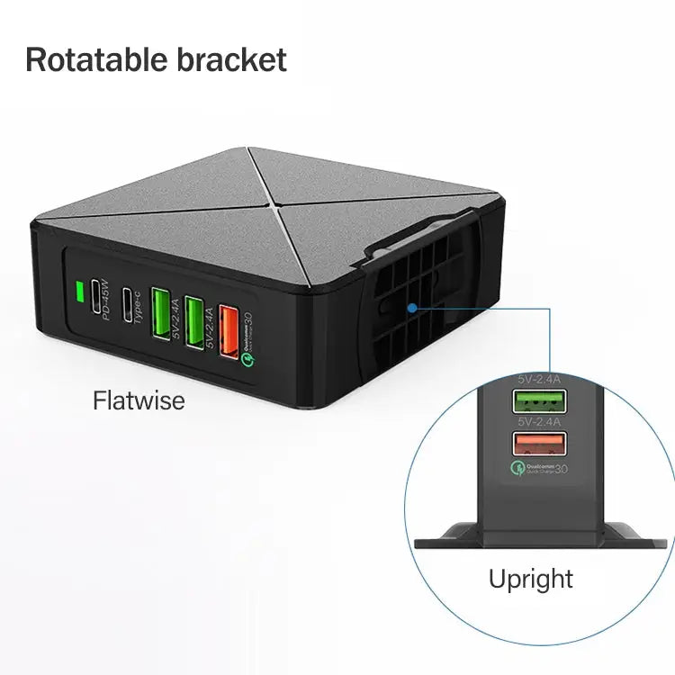 F88 3 x USB + 2 x USB-C / Type-C Ports QC3.0 Desktop Charger - F88