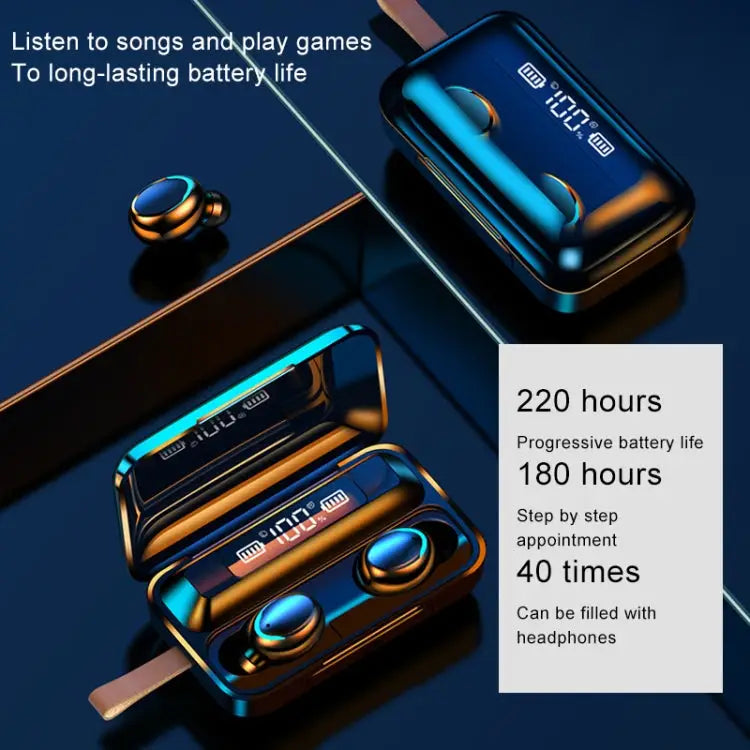 F9-5C Jerry Solution Touch Bluetooth Earphone with Magnetic Charging Box Support Three-screen LED Power Display & Power
