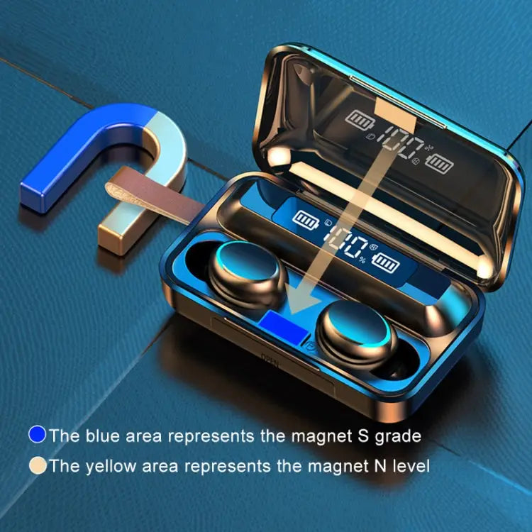 F9-5C Jerry Solution Touch Bluetooth Earphone with Magnetic Charging Box Support Three-screen LED Power Display & Power